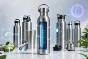 Premium stainless steel insulated bottles showing 2025 technology trends